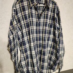 Ralph Lauren Navy and Yellow Plaid Casual Shirt